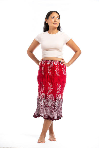 Midi Skirts | Drawstrings | Thailand | 100% Rayon