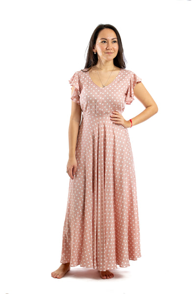 Handmade Maxi Dress - Maternity Nursing (Polka Dot)