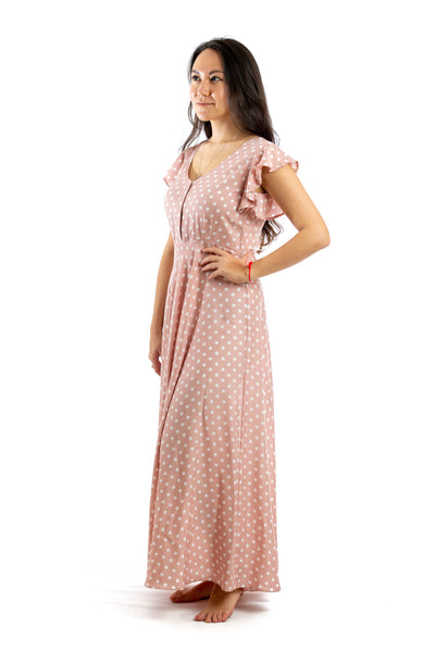 Handmade Maxi Dress - Maternity Nursing (Polka Dot)