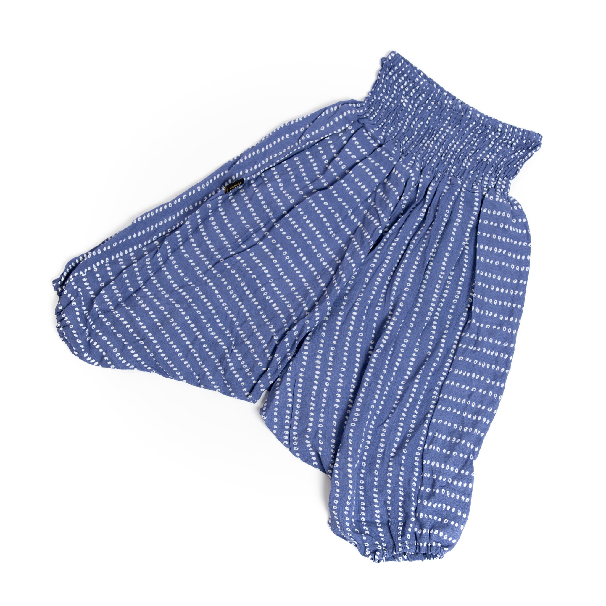 Handmade Kids Flowy Harem Pants - Jumpsuit Smocked Waist (Baby Blue Gauze)