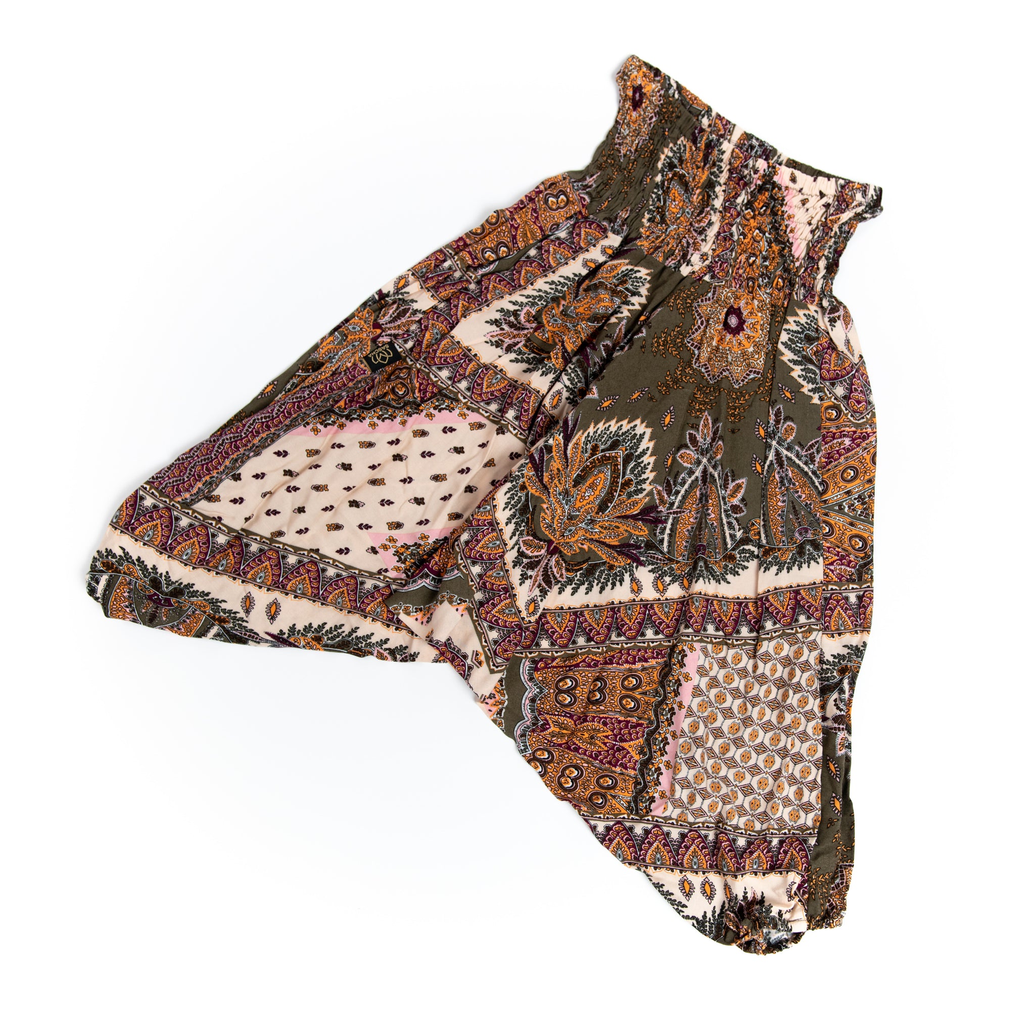 Handmade Kids Flowy Harem Pants - Jumpsuit Smocked Waist (Middle Eastern Pattern)