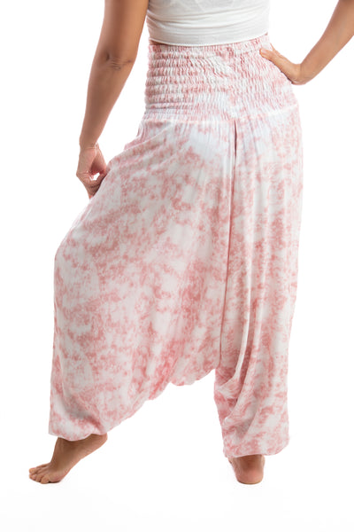 Handmade Women Flowy Harem Pants - Jumpsuit Smocked Waist(Jupiter-Tie-Dye)