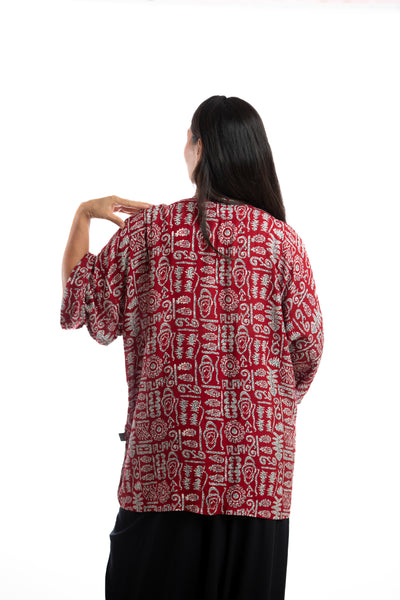 Handmade Kimono - Tribal Mexico Red