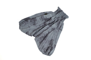 Handmade Kids Flowy Harem Pants - Jumpsuit Smocked Waist  (Sea Stone Tie-Dye)