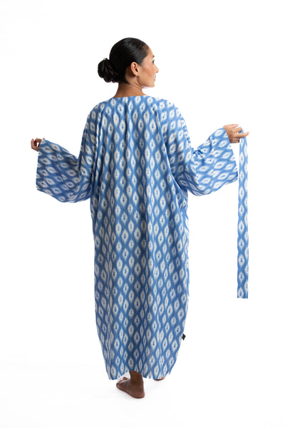 Handmade Long Kimono - Blue Adras